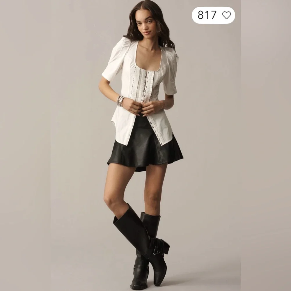 Anthropologie Puff-Sleeve Buster Blouse In: Ivory